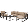Fortuna 6 Piece Outdoor Patio Sectional Sofa Set / EEI-1731