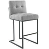 Privy Black Stainless Steel Upholstered Fabric Bar Stool / EEI-3857