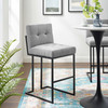 Privy Black Stainless Steel Upholstered Fabric Bar Stool / EEI-3857