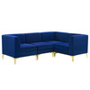Triumph Channel Tufted Performance Velvet 4-Piece Sectional Sofa / EEI-4349