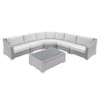 Conway Sunbrella® Outdoor Patio Wicker Rattan 6-Piece Sectional Sofa Set / EEI-4358