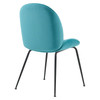 Scoop Black Powder Coated Steel Leg Performance Velvet Dining Chairs Set of 2 / EEI-4635