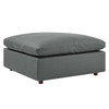Commix Down Filled Overstuffed Vegan Leather Ottoman / EEI-4695