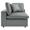 Commix Down Filled Overstuffed Vegan Leather Corner Chair / EEI-4696