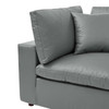 Commix Down Filled Overstuffed Vegan Leather Corner Chair / EEI-4696