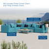 Saybrook Outdoor Patio Upholstered 6-Piece Sectional Sofa / EEI-4385