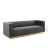 Charisma Channel Tufted Performance Velvet Living Room Sofa / EEI-3886