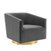 Twist Accent Lounge Performance Velvet Swivel Chair / EEI-4626