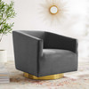 Twist Accent Lounge Performance Velvet Swivel Chair / EEI-4626