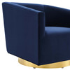 Twist Accent Lounge Performance Velvet Swivel Chair / EEI-4626