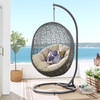 Hide Outdoor Patio Sunbrella® Swing Chair With Stand / EEI-3929