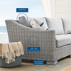 Conway Sunbrella® Outdoor Patio Wicker Rattan 5-Piece Sectional Sofa Set / EEI-4357