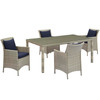 Conduit 5 Piece Outdoor Patio Wicker Rattan Dining Set / EEI-3894