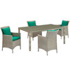 Conduit 5 Piece Outdoor Patio Wicker Rattan Dining Set / EEI-3894