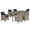 Conduit 7 Piece Outdoor Patio Wicker Rattan Dining Set / EEI-4015