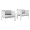 Harmony 3-Piece Sunbrella® Outdoor Patio Aluminum Seating Set / EEI-4686