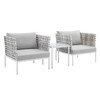 Harmony 3-Piece  Sunbrella® Basket Weave Outdoor Patio Aluminum Seating Set / EEI-4684