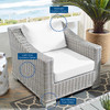 Conway Sunbrella® Outdoor Patio Wicker Rattan 2-Piece Armchair and Ottoman Set / EEI-4354