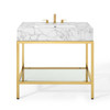 Kingsley 36" Gold Stainless Steel Bathroom Vanity / EEI-3997