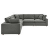 Commix 5 Piece Down Filled Overstuffed Sectional Sofa / EEI-3359
