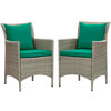 Conduit Outdoor Patio Wicker Rattan Dining Armchair Set of 2 / EEI-4027