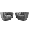 Entertain Vertical Channel Tufted Performance Velvet Armchair Set of 2 / EEI-4085