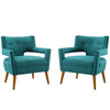 Sheer Upholstered Fabric Armchair Set of 2 / EEI-4082