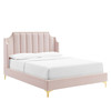 Daniella Performance Velvet Queen Platform Bed / MOD-6412