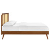 Kelsea Cane and Wood Full Platform Bed With Splayed Legs / MOD-6696