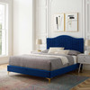 Juniper Channel Tufted Performance Velvet Twin Platform Bed / MOD-6742