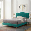 Juniper Channel Tufted Performance Velvet Twin Platform Bed / MOD-6742