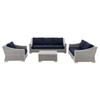 Conway 4-Piece Outdoor Patio Wicker Rattan Furniture Set / EEI-5091