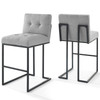Privy Black Stainless Steel Upholstered Fabric Bar Stool Set of 2 / EEI-4159