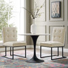 Privy Black Stainless Steel Upholstered Fabric Dining Chair Set of 2 / EEI-4153