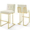 Privy Gold Stainless Steel Performance Velvet Bar Stool Set of 2 / EEI-4158