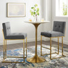 Privy Gold Stainless Steel Performance Velvet Bar Stool Set of 2 / EEI-4158