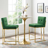 Privy Gold Stainless Steel Performance Velvet Bar Stool Set of 2 / EEI-4158