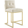 Privy Gold Stainless Steel Upholstered Fabric Counter Stool Set of 2 / EEI-4154