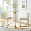 Privy Gold Stainless Steel Upholstered Fabric Counter Stool Set of 2 / EEI-4154