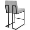 Privy Black Stainless Steel Upholstered Fabric Counter Stool Set of 2 / EEI-4156