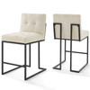 Privy Black Stainless Steel Upholstered Fabric Counter Stool Set of 2 / EEI-4156