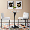 Privy Black Stainless Steel Upholstered Fabric Counter Stool Set of 2 / EEI-4156
