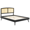 Sierra Cane and Wood King Platform Bed With Splayed Legs / MOD-6702