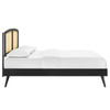 Sierra Cane and Wood King Platform Bed With Splayed Legs / MOD-6702