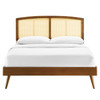 Sierra Cane and Wood King Platform Bed With Splayed Legs / MOD-6702