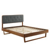 Bridgette Wood Full Platform Bed With Angular Frame / MOD-6643