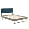 Bridgette Wood Full Platform Bed With Angular Frame / MOD-6643