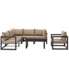 Fortuna 7 Piece Outdoor Patio Sectional Sofa Set / EEI-1733