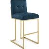 Privy Gold Stainless Steel Upholstered Fabric Bar Stool Set of 2 / EEI-4157