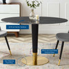 Zinque 48" Oval Artificial Marble Dining Table / EEI-5134